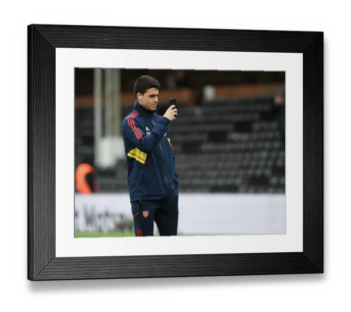 Framed Print : Arsenal Coach Carlos Cuesta Before Fulham vs Arsenal Premier League Match, London 2023