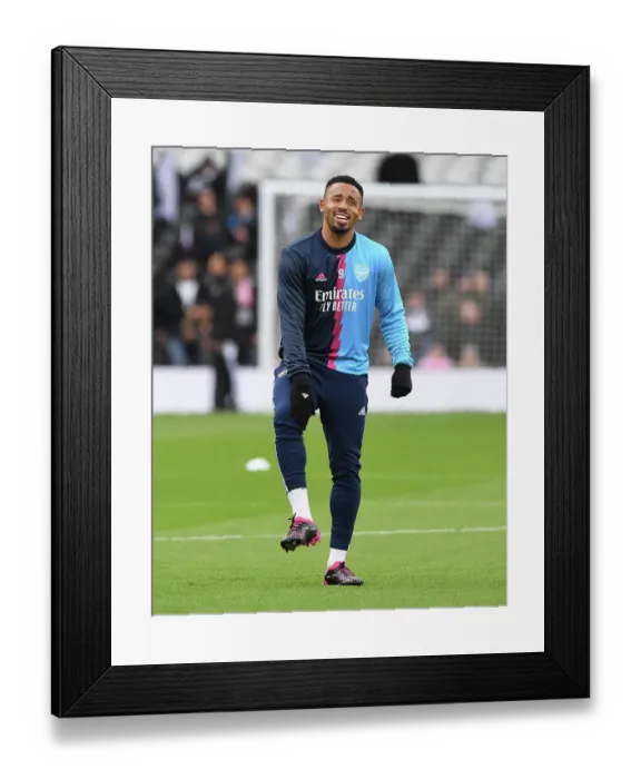 Framed Print : Gabriel Jesus Gears Up: Arsenal vs Fulham, Premier League 2022-23
