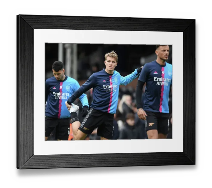 Framed Print : Martin Odegaard Gears Up: Arsenal vs. Fulham, Premier League 2022-23