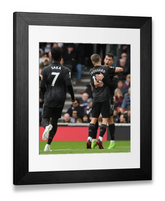 Framed Print : Disallowed Goal: Gabriel Martinelli's Controversial Moment in Fulham vs. Arsenal Premier League Match, London 2023