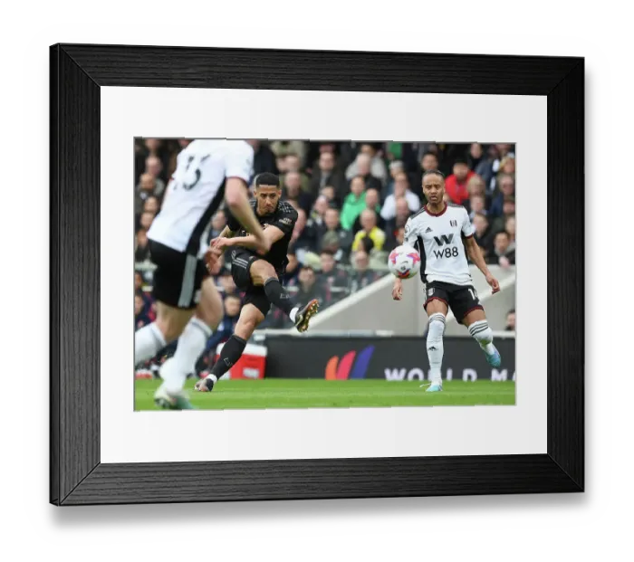Framed Print : William Saliba in Action: Fulham vs. Arsenal, Premier League 2022-23