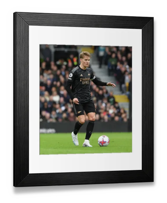 Framed Print : Martin Odegaard: Arsenal's Midfield Maestro Dazzles in Arsenal's Victory over Fulham, Premier League 2022-23