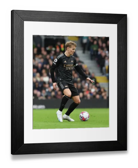 Framed Print : Martin Odegaard in Action: Fulham vs Arsenal, Premier League 2022-23