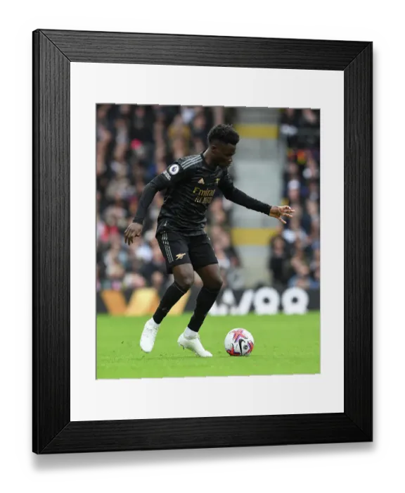 Framed Print : Bukayo Saka in Action: Arsenal's Star Performer Against Fulham, Premier League 2022-23
