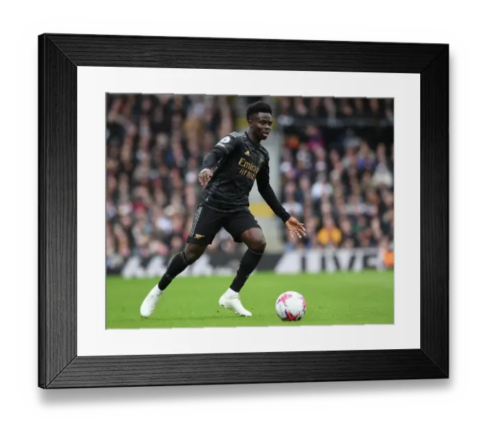 Framed Print : Bukayo Saka in Action: Fulham vs. Arsenal, Premier League 2022-23 Framed Print : Bukayo Saka in Action: Fulham vs. Arsenal, Premier League 2022-23