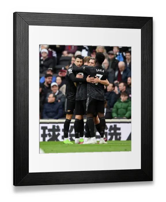 Framed Print : Martin Odegaard's Hat-Trick: Arsenal Thrash Fulham in Premier League Showdown (Fulham v Arsenal 2022-23)