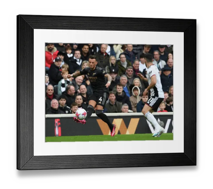 Framed Print : Ben White in Action: Arsenal's Defensive Masterclass vs. Fulham (2022-23 Premier League)