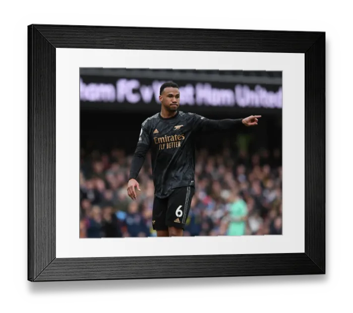 Framed Print : Gabriel Magalhaes in Action: Fulham vs Arsenal, Premier League 2022-23 Framed Print : Gabriel Magalhaes in Action: Fulham vs Arsenal, Premier League 2022-23