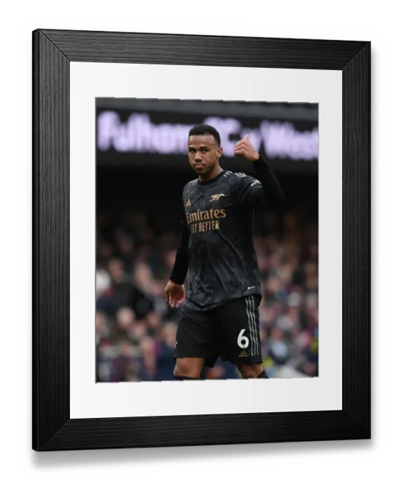 Framed Print : Gabriel Magalhaes in Action: Arsenal vs. Fulham, Premier League 2022-23