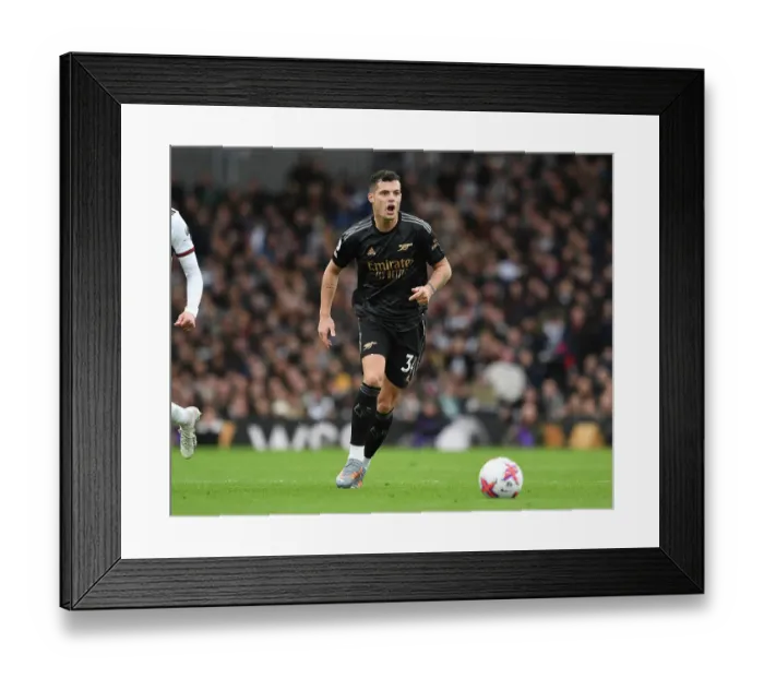 Framed Print : Granit Xhaka: Arsenal's Midfield Maestro Shines in Arsenal vs. Fulham, Premier League 2022-23 Framed Print : Granit Xhaka: Arsenal's Midfield Maestro Shines in Arsenal vs. Fulham, Premier League 2022-23