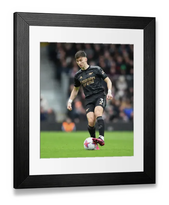 Framed Print : Arsenal's Kieran Tierney in Action: Premier League Showdown - Fulham vs Arsenal (2022-23)