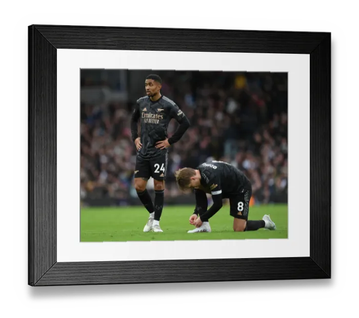 Framed Print : Arsenal's Nelson and Odegaard in Action against Fulham in the Premier League