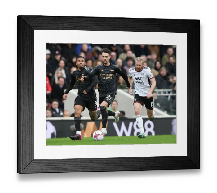 Framed Print : Arsenal's Fabio Vieira: Midfield Mastermind Shines in Premier League Showdown Against Fulham, 2022-23