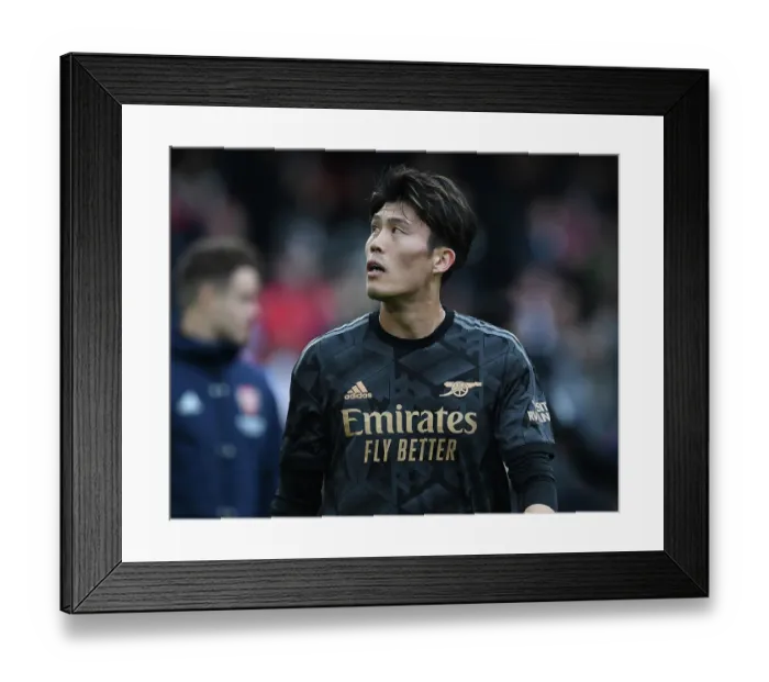 Framed Print : Arsenal's Takehiro Tomiyasu Post-Match at Fulham's Craven Cottage (Premier League 2022-23) Framed Print : Arsenal's Takehiro Tomiyasu Post-Match at Fulham's Craven Cottage (Premier League 2022-23)