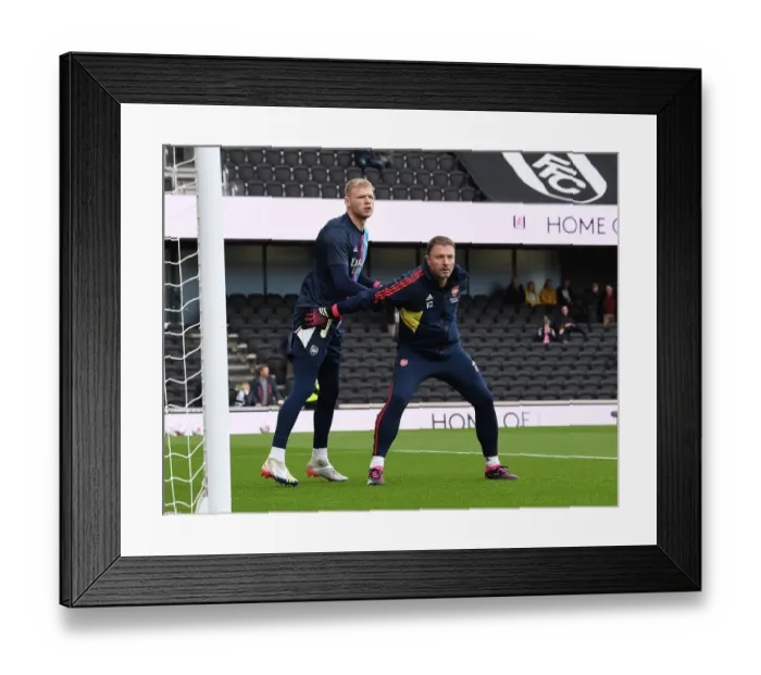 Framed Print : Arsenal's Ramsdale and Cana: Unwavering Concentration Before Fulham Clash (2022-23 Premier League) Framed Print : Arsenal's Ramsdale and Cana: Unwavering Concentration Before Fulham Clash (2022-23 Premier League)