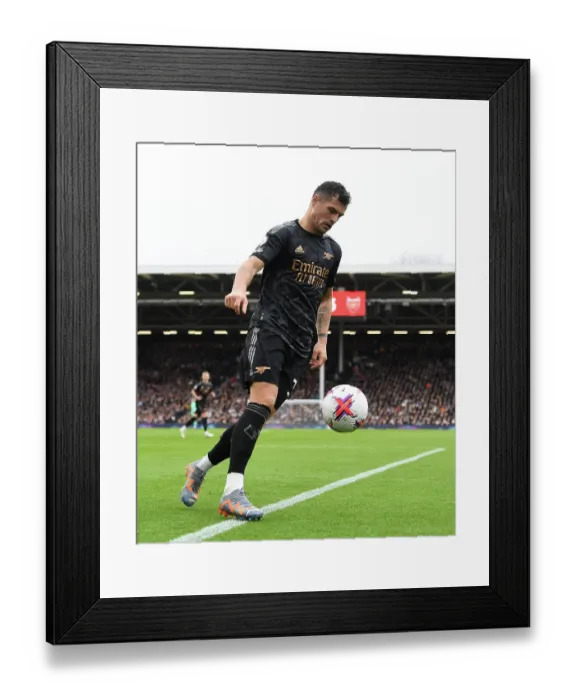 Framed Print : Granit Xhaka: Arsenal's Midfield Maestro in Action against Fulham, Premier League 2022-23 Framed Print : Granit Xhaka: Arsenal's Midfield Maestro in Action against Fulham, Premier League 2022-23