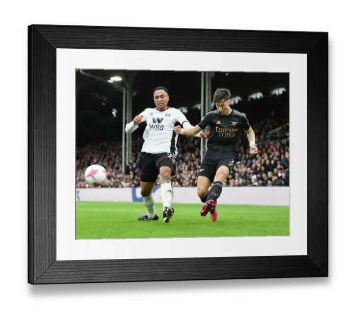 Framed Print : Arsenal's Kieran Tierney Faces Fulham's Kenny Tete in Premier League Clash Framed Print : Arsenal's Kieran Tierney Faces Fulham's Kenny Tete in Premier League Clash