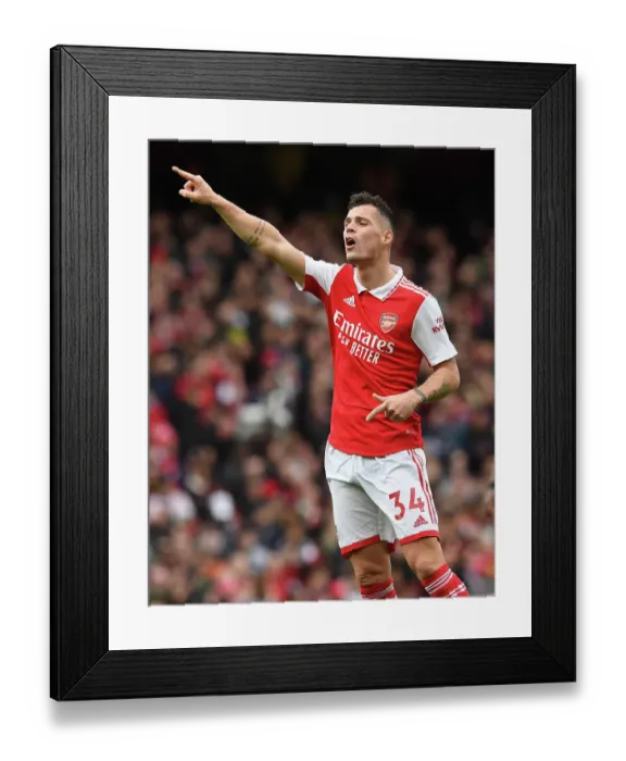 Framed Print : Granit Xhaka: Arsenal's Midfield Maestro in Action Against Crystal Palace, Premier League 2022-23 Framed Print : Granit Xhaka: Arsenal's Midfield Maestro in Action Against Crystal Palace, Premier League 2022-23