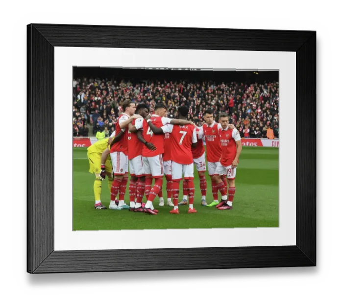 Framed Print : Arsenal FC: United in Pre-Match Focus - The Huddle Before Battle vs Crystal Palace, Premier League 2022-23 Framed Print : Arsenal FC: United in Pre-Match Focus - The Huddle Before Battle vs Crystal Palace, Premier League 2022-23