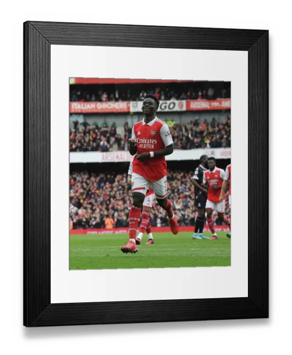 Framed Print : Bukayo Saka Scores His Second Goal: Arsenal's Triumph Over Crystal Palace in the 2022-23 Premier League
