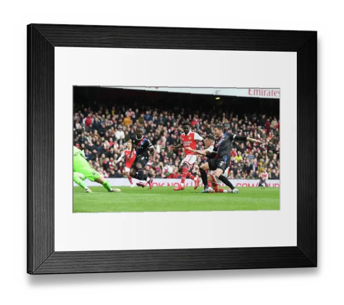 Framed Print : Granit Xhaka's Thrilling Third: Arsenal's Triumph over Crystal Palace in the 2022-23 Premier League