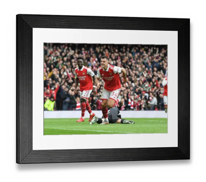 Framed Print : Granit Xhaka's Hat-Trick: Arsenal's Dominant 3-0 Win Over Crystal Palace (2022-23)