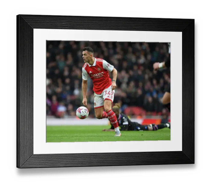 Framed Print : Granit Xhaka: Arsenal vs. Crystal Palace, Premier League 2022-23