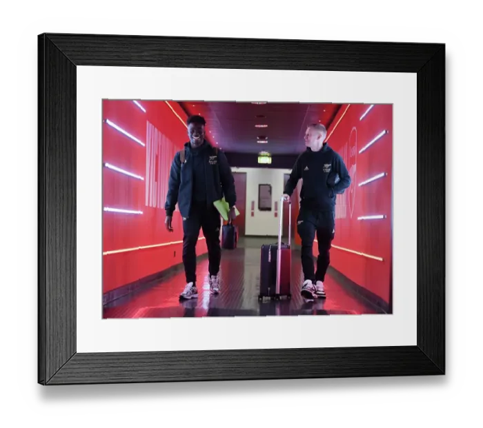 Framed Print : Arsenal's Saka and Zinchenko Arrive at Emirates Stadium Ahead of Crystal Palace Clash (Premier League, 2022-23) Framed Print : Arsenal's Saka and Zinchenko Arrive at Emirates Stadium Ahead of Crystal Palace Clash (Premier League, 2022-23)