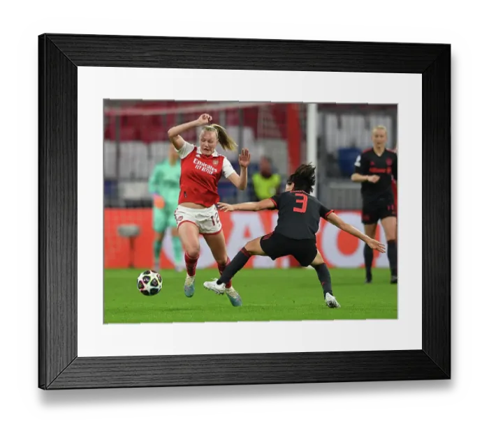 Framed Print : Arsenal vs. Bayern Munich: A Battle in the UEFA Women's Champions League Quarterfinals Framed Print : Arsenal vs. Bayern Munich: A Battle in the UEFA Women's Champions League Quarterfinals