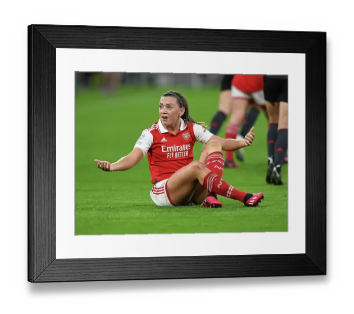 Framed Print : Arsenal vs. Bayern Munich: A Battle in the UEFA Women's Champions League Quarter-Finals