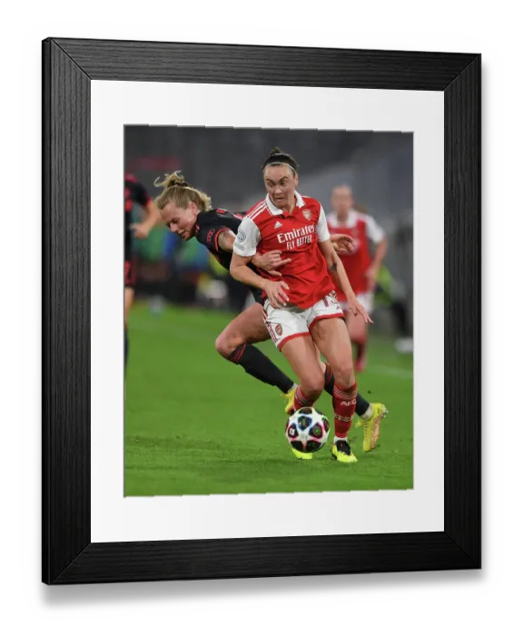Framed Print : Arsenal vs. Bayern Munich: A Battle in the UEFA Women's Champions League Quarterfinals