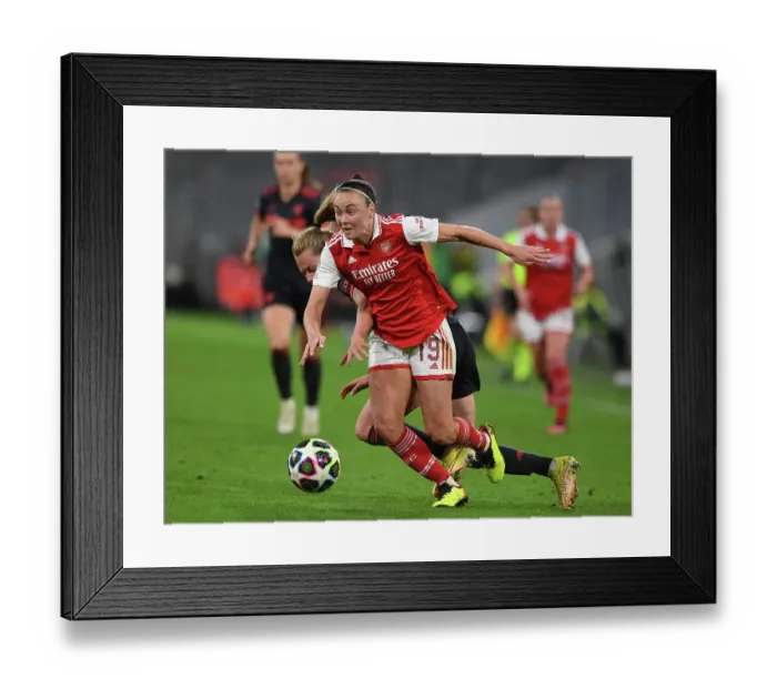 Framed Print : Arsenal vs. Bayern Munich: A Battle in the UEFA Women's Champions League Quarterfinals