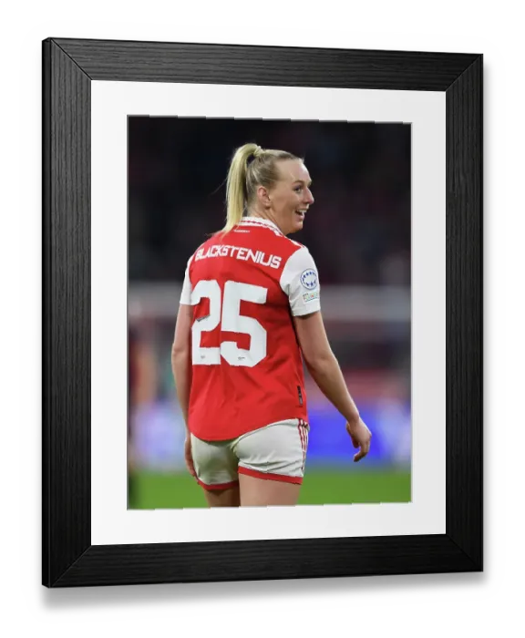 Framed Print : Arsenal vs. Bayern Munich: A Quarterfinal Showdown in the Women's Champions League at Allianz Arena