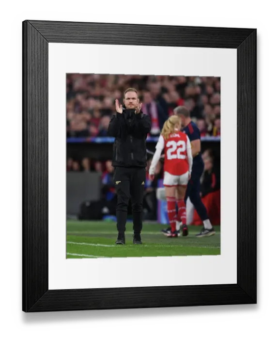 Framed Print : Arsenal vs. Bayern Munich: Clash in the UEFA Women's Champions League Quarterfinals