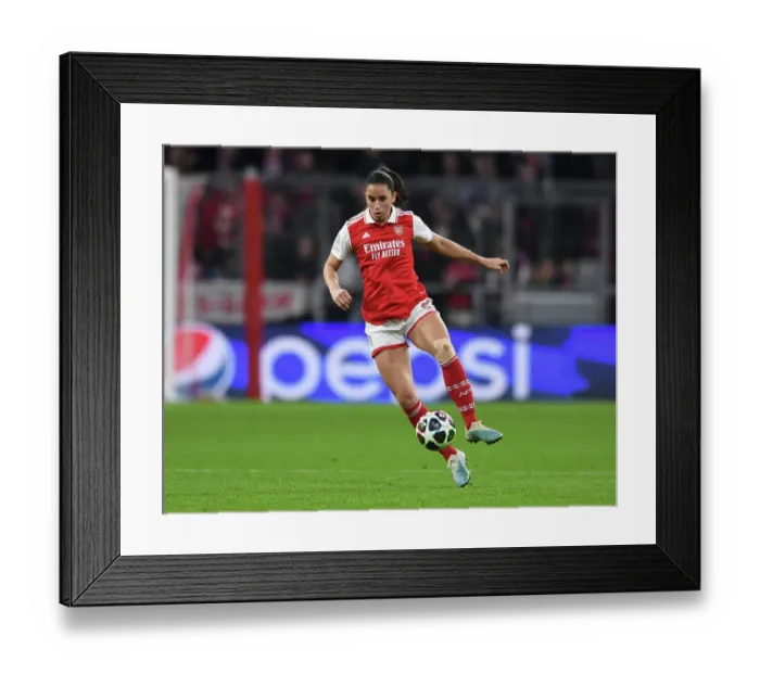 Framed Print : Arsenal vs. Bayern Munich: A Battle in the UEFA Women's Champions League Quarter-Finals