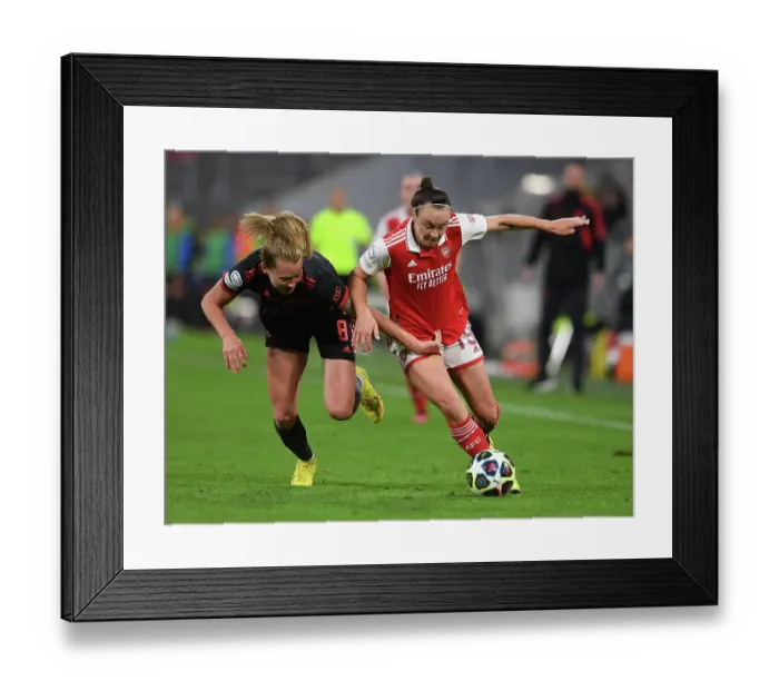 Framed Print : Arsenal vs. Bayern Munich: A UEFA Women's Champions League Quarter-Final Battle