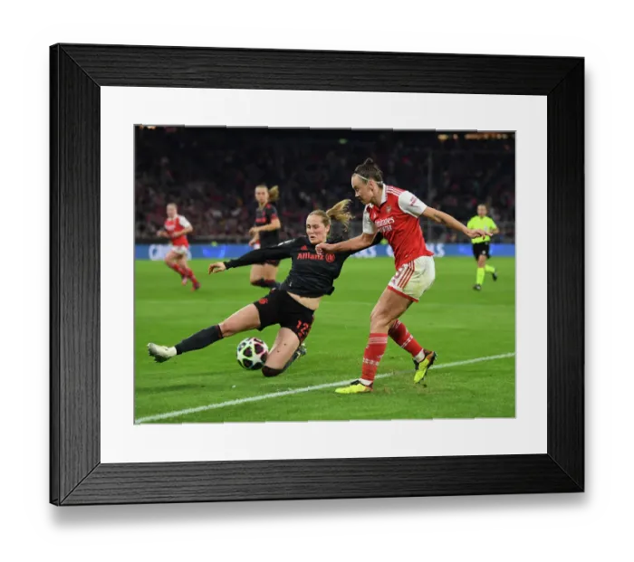 Framed Print : Arsenal vs. FC Bayern Munchen: UEFA Women's Champions League Quarter-Final 1st Leg