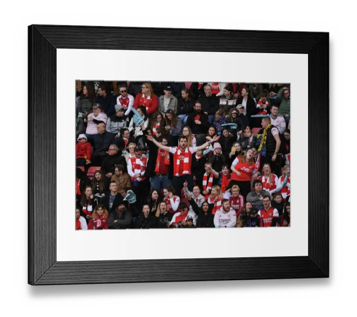 Framed Print : Arsenal FC: Passionate Fans in Action during Tottenham vs. Arsenal, FA Women's Super League, London 2023