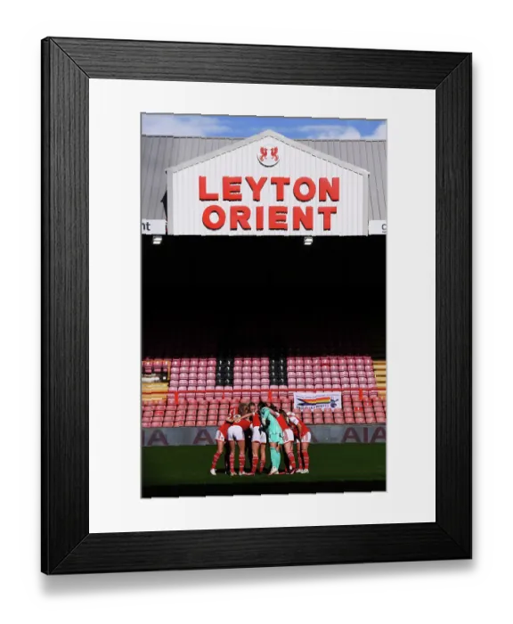 Framed Print : Arsenal Women's Team Huddles Before Kickoff Against Tottenham Hotspur in FA WSL Match