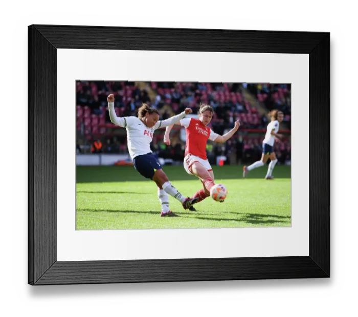 Framed Print : Arsenal vs. Tottenham Women's Super League Clash: Lotte Wubben-Moy Tackles Drew Spence