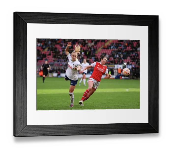 Framed Print : Intense Rivalry: Jodie Taylor vs Molly Bartrip in the FA Women's Super League Showdown between Tottenham Hotspur and Arsenal