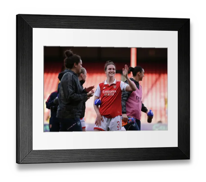 Framed Print : Arsenal Women's Victory: Lotte Wubben-Moy Celebrates with Adoring Fans Framed Print : Arsenal Women's Victory: Lotte Wubben-Moy Celebrates with Adoring Fans