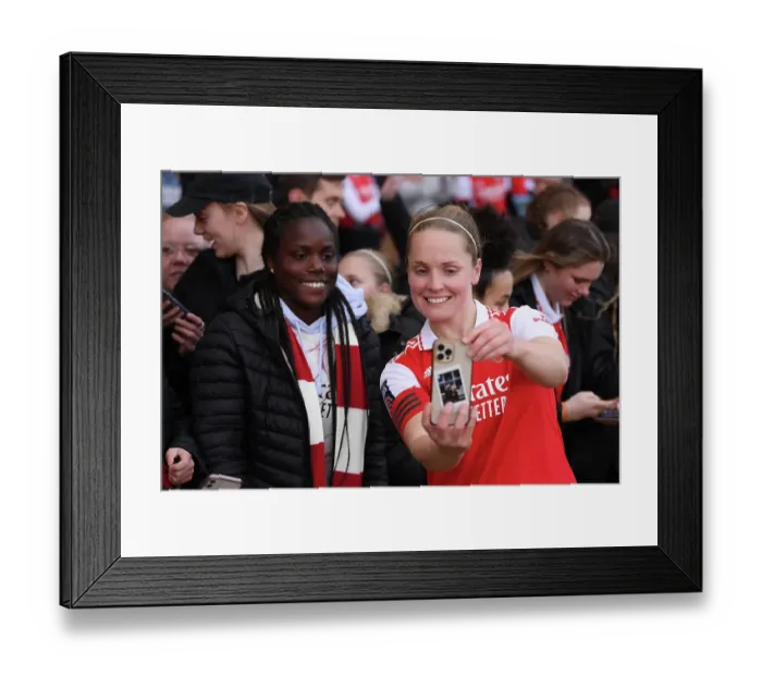 Framed Print : Arsenal Women Celebrate FA WSL Victory: Kim Little Amidst Jubilant Fans