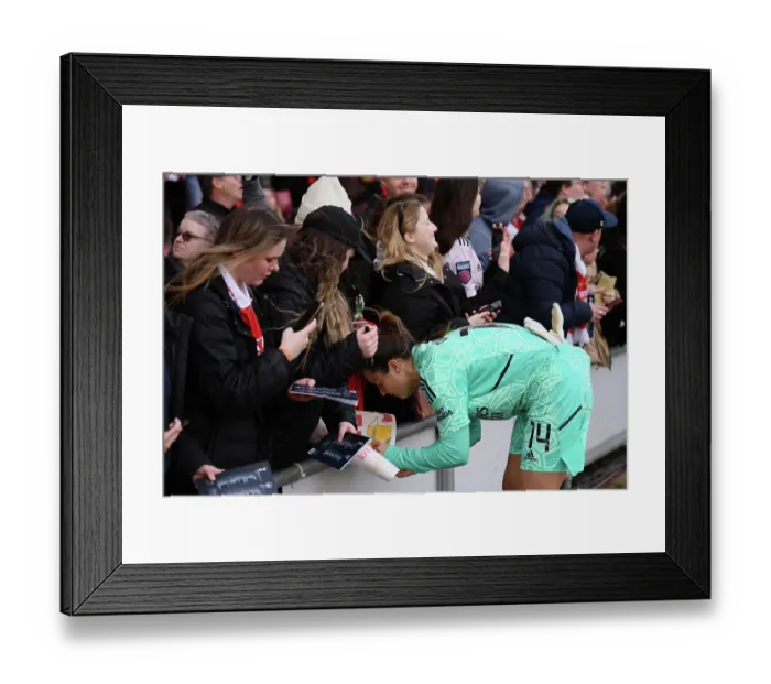 Framed Print : Arsenal Women Celebrate FA WSL Victory Over Tottenham Hotspur: Sabrina D'Angelo Leads the Charge Amidst Jubilant Fans