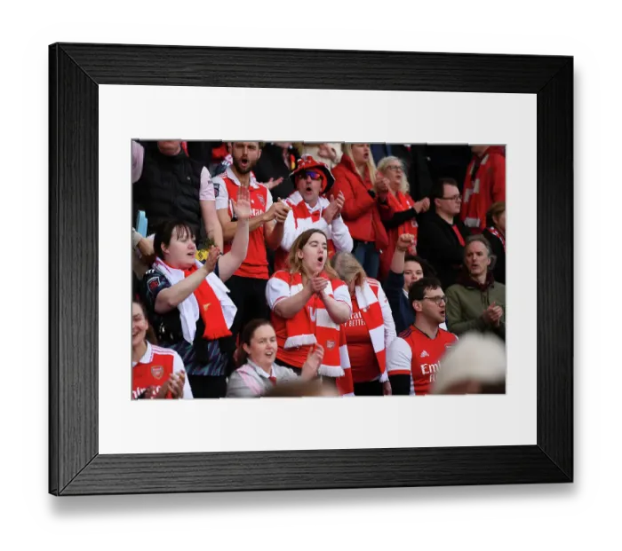 Framed Print : Arsenal FC: Unwavering Support in FA Women's Super League Clash - Tottenham Hotspur vs. Arsenal, London 2023
