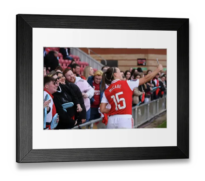 Framed Print : Arsenal Women Celebrate FA WSL Victory: Katie McCabe Amidst Jubilant Fans