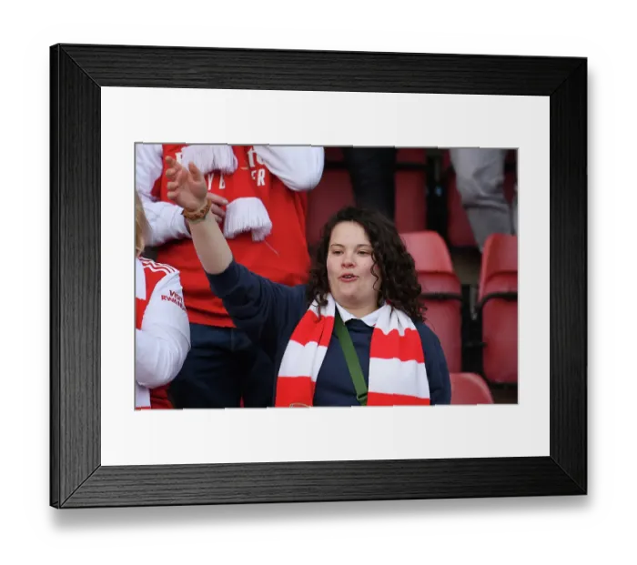 Framed Print : Arsenal Fans Rally at FA Women's Super League: Arsenal vs Tottenham Hotspur, London 2023