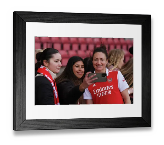 Framed Print : Arsenal Women Celebrate FA WSL Victory: Jodie Taylor Amidst Ecstatic Fans