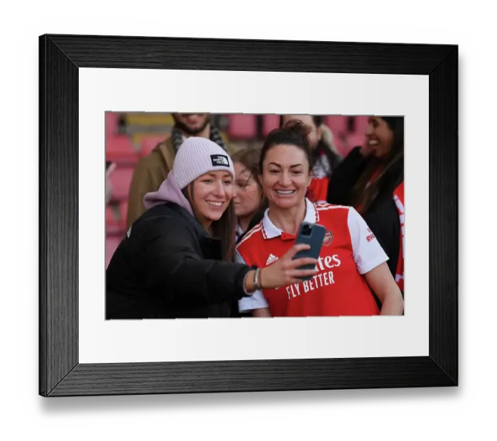 Framed Print : Arsenal Women Celebrate FA WSL Victory: Jodie Taylor Amidst Cheering Fans