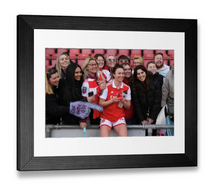 Framed Print : Arsenal Women Celebrate FA WSL Victory: Jodie Taylor Leads the Charge with Ecstatic Fans